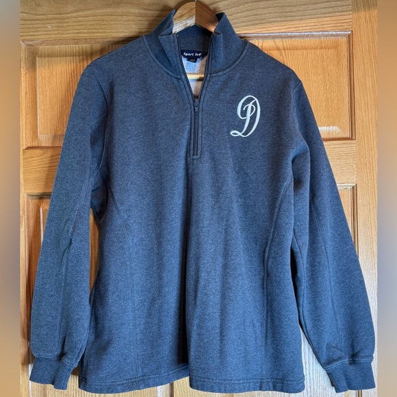 Sport-Tek Sweaters - SPORT TEK Gray Quarter-Zip Pullover with Embroidered Logo